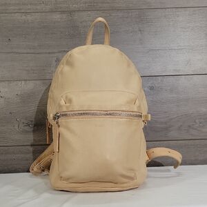 BAGGU Beige Leather Backpack Shoulder Bag Tote Handbag Purse